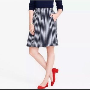 Navy Stripe J Crew Factory midi skirt